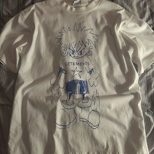 Vetements Limited Edition Drawing Tee in White and Blue
